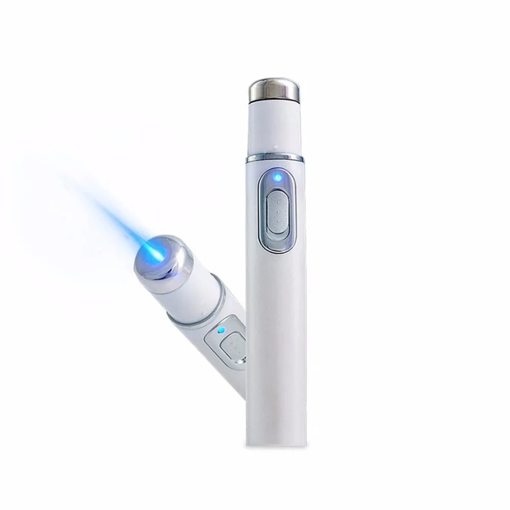 🔵 Blue Light Therapy Acne Laser Pen Portable Anti-Varicose Veins Removal Stick Acne Treatment, Blue Light Acne Treatment Machine for Skin Tightening Wrinkle Removal Treatment