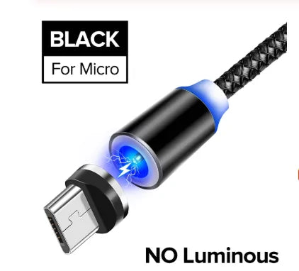 💡 Fast Flow Luminous Lighting Magnetic USB Cable Light Up Shining Charger 3.3ft Phone Charging Cord, 3 in 1 Cable Compatible with i-Products/Micro USB/Type C Fast Charging