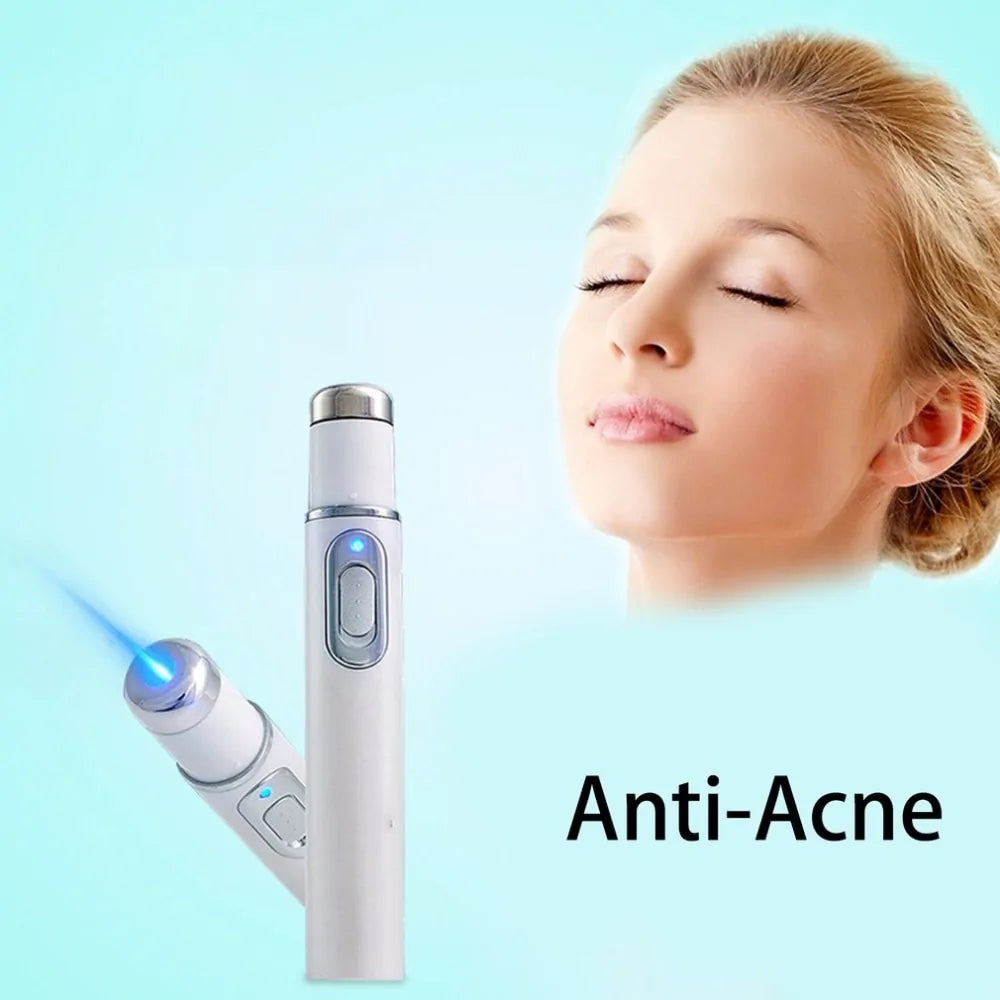 🔵 Blue Light Therapy Acne Laser Pen Portable Anti-Varicose Veins Removal Stick Acne Treatment, Blue Light Acne Treatment Machine for Skin Tightening Wrinkle Removal Treatment