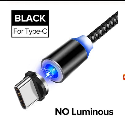 💡 Fast Flow Luminous Lighting Magnetic USB Cable Light Up Shining Charger 3.3ft Phone Charging Cord, 3 in 1 Cable Compatible with i-Products/Micro USB/Type C Fast Charging