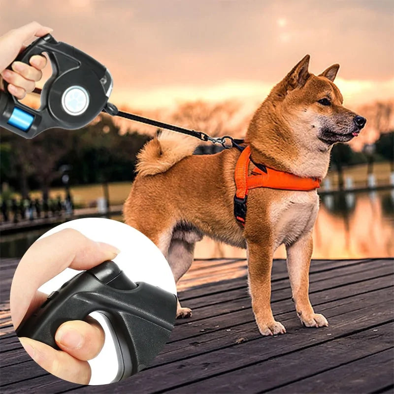 🐾 LED Pet Dog Leash Lead USB Rechargeable Puppy Lead, Safety Dog Lights for Night Walking Padded Handle & Rotating Swivel Clasp to Prevent Leash Tangling