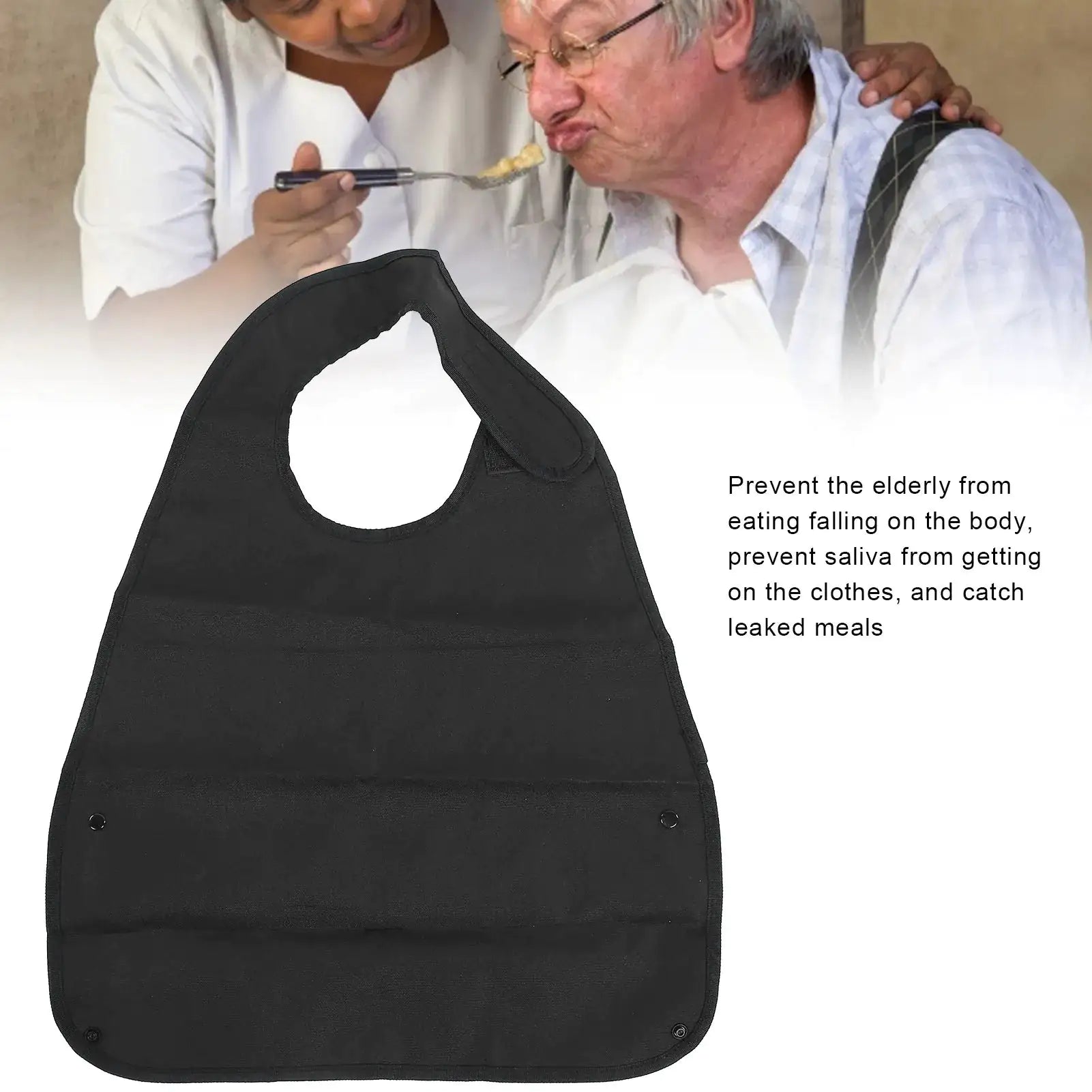 👵👴 Adult Bibs Waterproof Soft Apron Poly Bibs Long Washable Reusable Clothing Bibs for Elderly Women and Men Eating , Washable